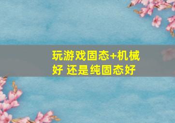 玩游戏固态+机械好 还是纯固态好